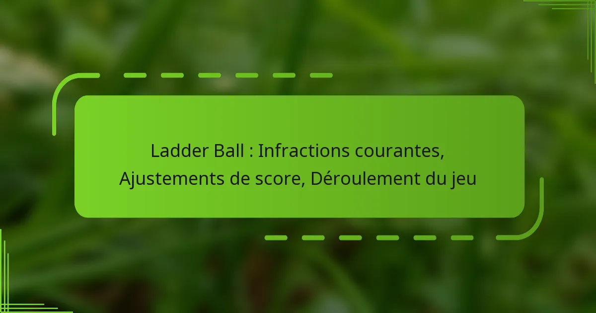 Ladder Ball : Infractions courantes, Ajustements de score, Déroulement du jeu