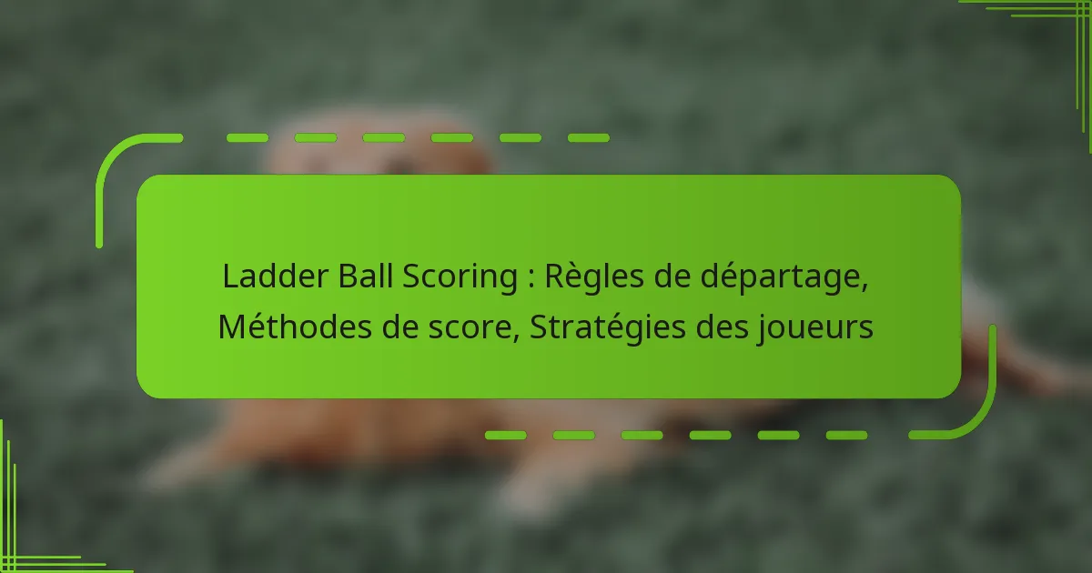 Ladder Ball Scoring : Règles de départage, Méthodes de score, Stratégies des joueurs