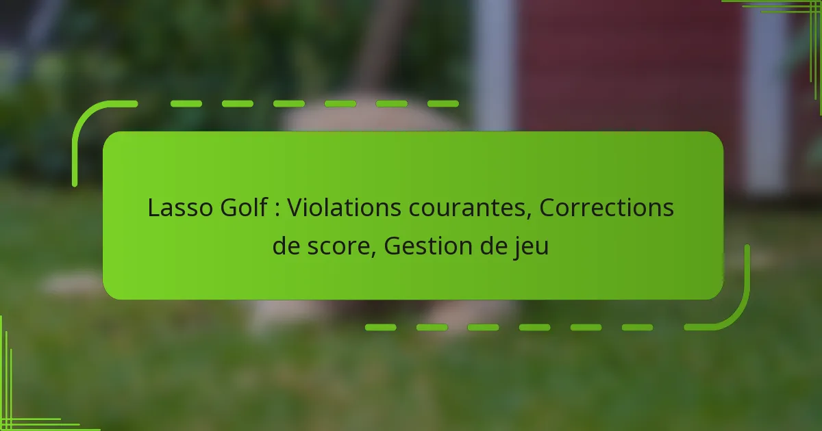 Lasso Golf : Violations courantes, Corrections de score, Gestion de jeu