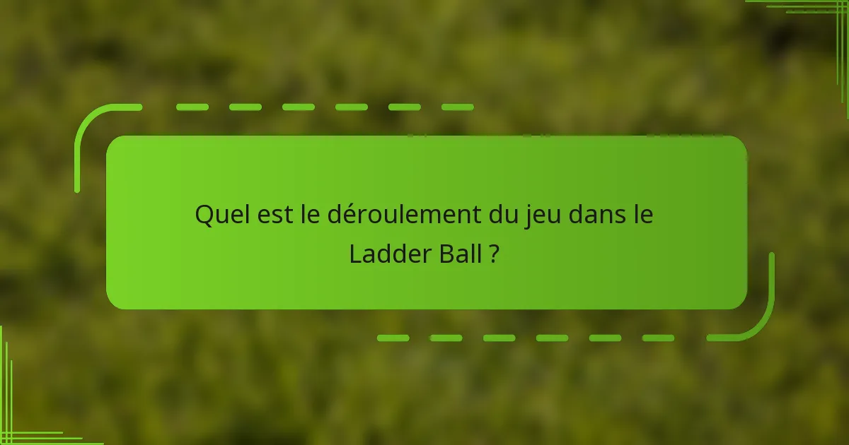 Quel est le déroulement du jeu dans le Ladder Ball ?