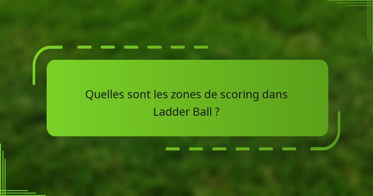 Quelles sont les zones de scoring dans Ladder Ball ?
